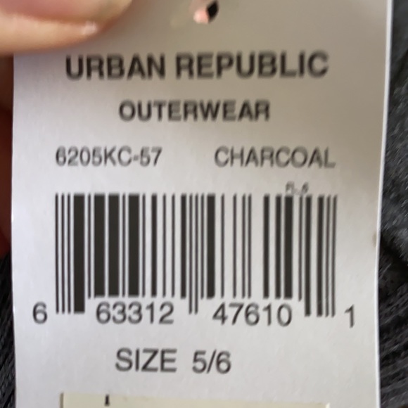 Grey flannel kids bomber jacket with zipper & snaps - Picture 8 of 8